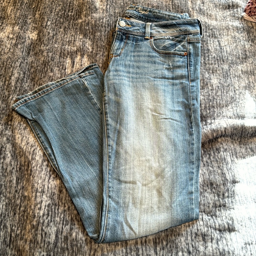 American Eagle Outfitters Women's Boot Cut Jeans - Light Blue